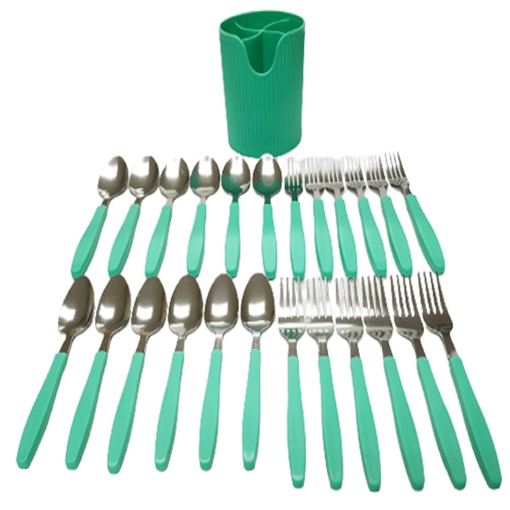 LUXORY STAINLESS STEEL 24 PCS CUTLERY SET-GREEN