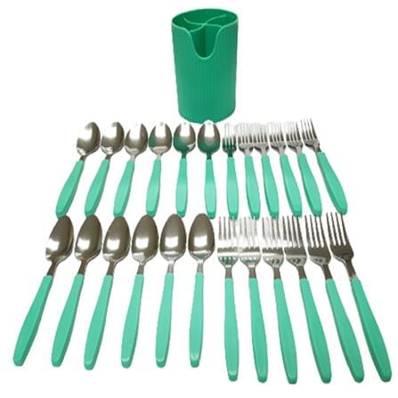LUXORY STAINLESS STEEL 24 PCS CUTLERY SET-GREEN