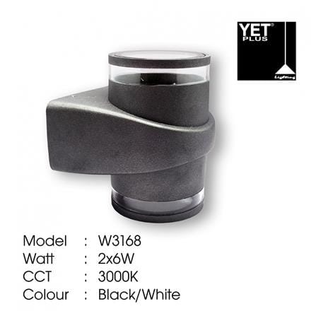 YETPLUS WALL OUTDOOR W3168 2X6W WARM WHITE (3000K)