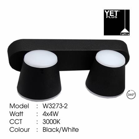 YETPLUS WALL OUTDOOR W3273-2 4X4W WARM WHITE (3000K)