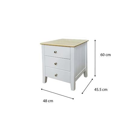 SNOOZELAND TYLER BEDSIDE TABLE 3 DRAWERS