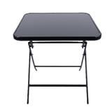 SPRING GLASS SQUARE FOLDABLE TABLE BLACK H70X70X70 CM