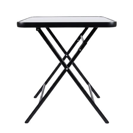 SPRING GLASS SQUARE FOLDABLE TABLE BLACK H70X70X70 CM