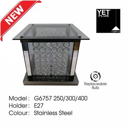 YETPLUS GATE LAMP G6757 250MM E27 STAINLESS STEEL 10"