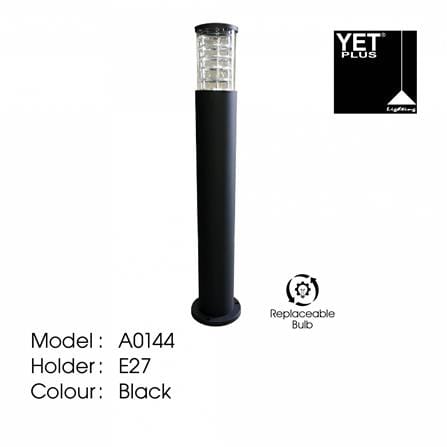 YETPLUS BOLLARD A0144 E27 BLACK H80
