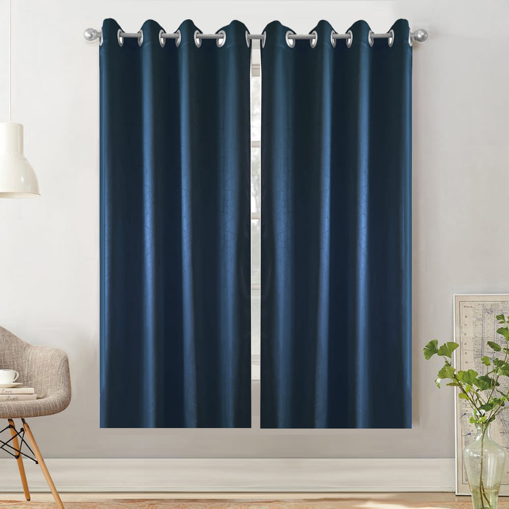 HLS CURTAIN EYELET LILY UV 140X220CM DARK BLUE