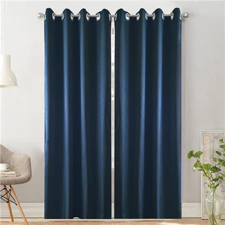 HLS CURTAIN EYELET LILY UV 140X280CM DARK BLUE