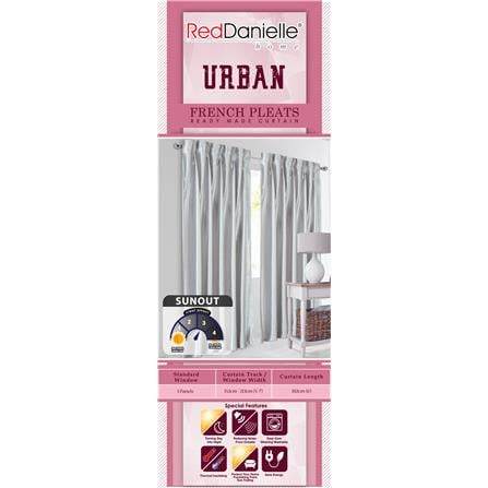 RED DANIELLE CURTAIN FRENCH PLEAT URBAN C21 80938-10 SILVER