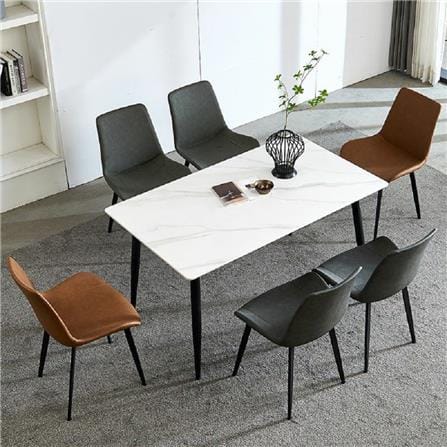 DINING TABLE SINTERED STONE MATTE WHITE