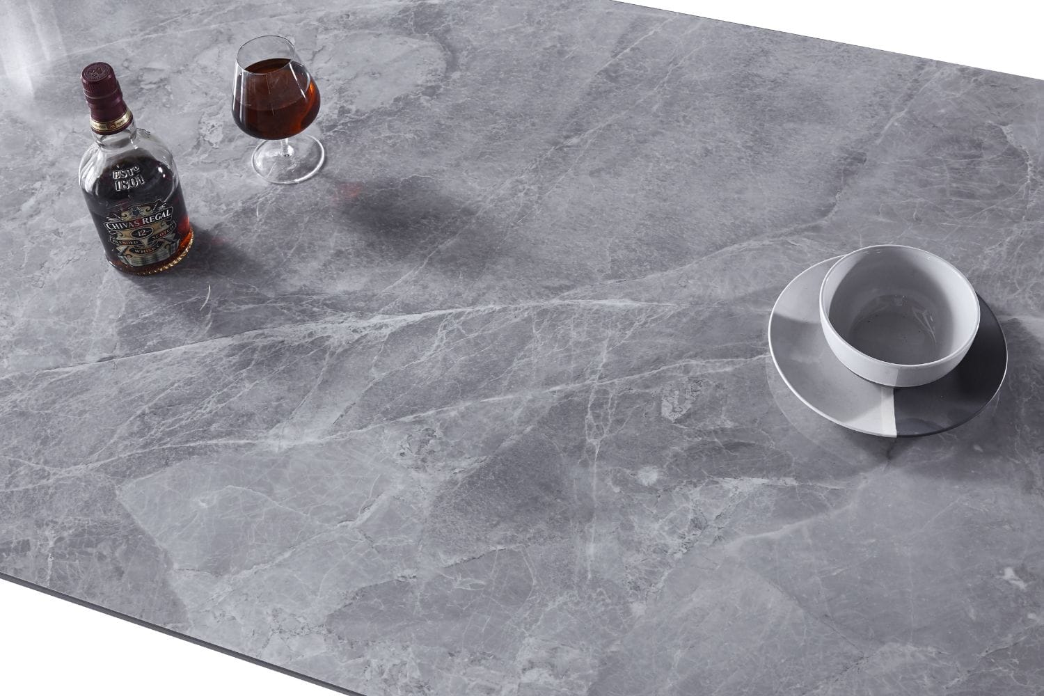 DINING TABLE SINTERED STONE GLOSSY GREY