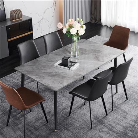 DINING TABLE SINTERED STONE GLOSSY GREY