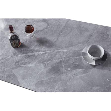 DINING TABLE SINTERED STONE GLOSSY GREY