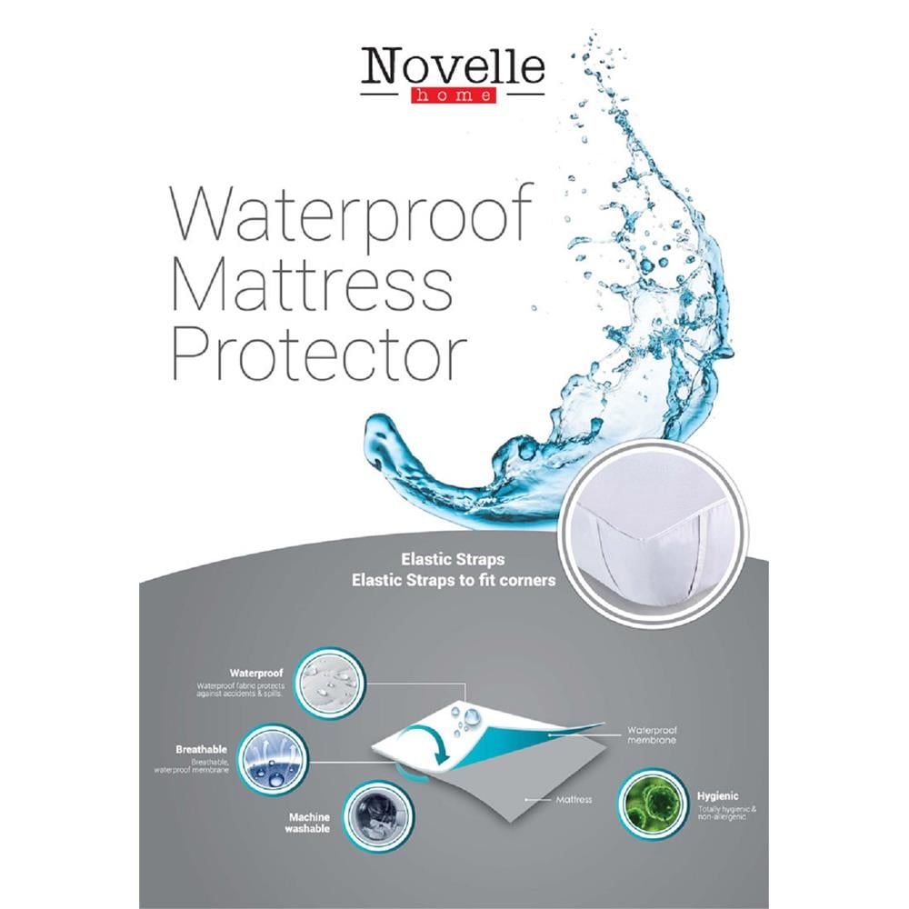 NOVELLE WATERPROOF ELASTIC MATTRESS PROTECTOR QUEE SIZE