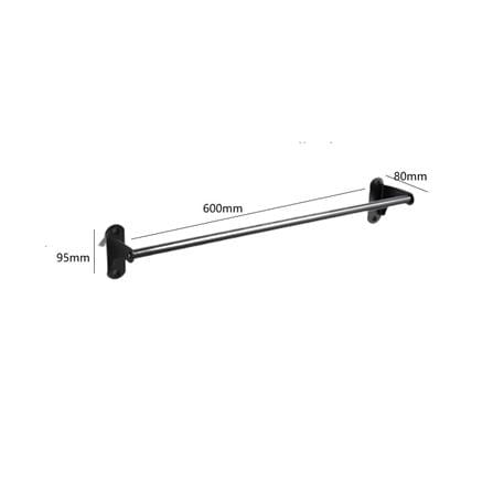 LIVINOX TOWEL BAR LBA-TB6007A-STAINLESS STEEL-GUN METAL H9.50XW60XD8 CM