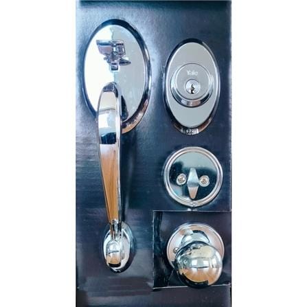 YALE ENTRANCE HANDLE SET ST/CA5057 US26 SATIN CHROME