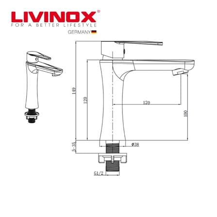 LIVINOX BASIN FAUCET LT-BG02C-STAINLESS STEEL-BLACK GOLD