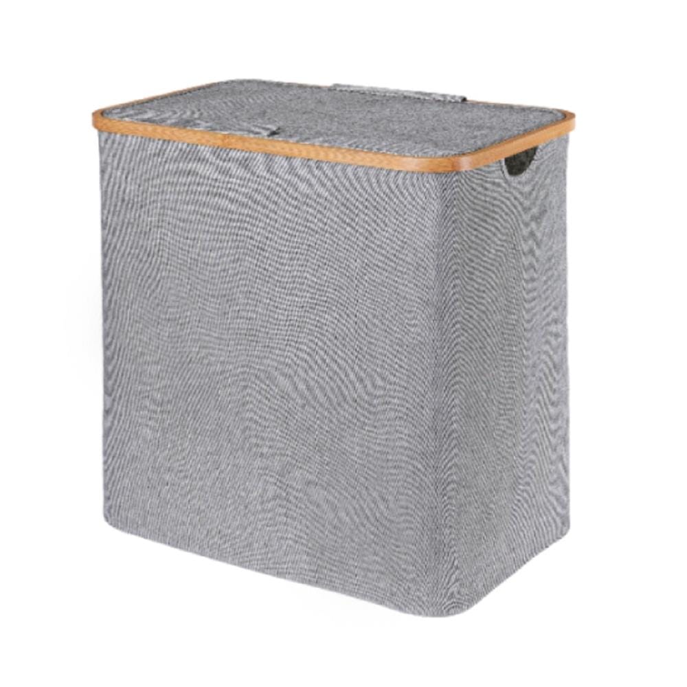 CLOTH HAMPER SQUARE WITH LID GREY PLIM 54X33X54CM HPR-2023-002