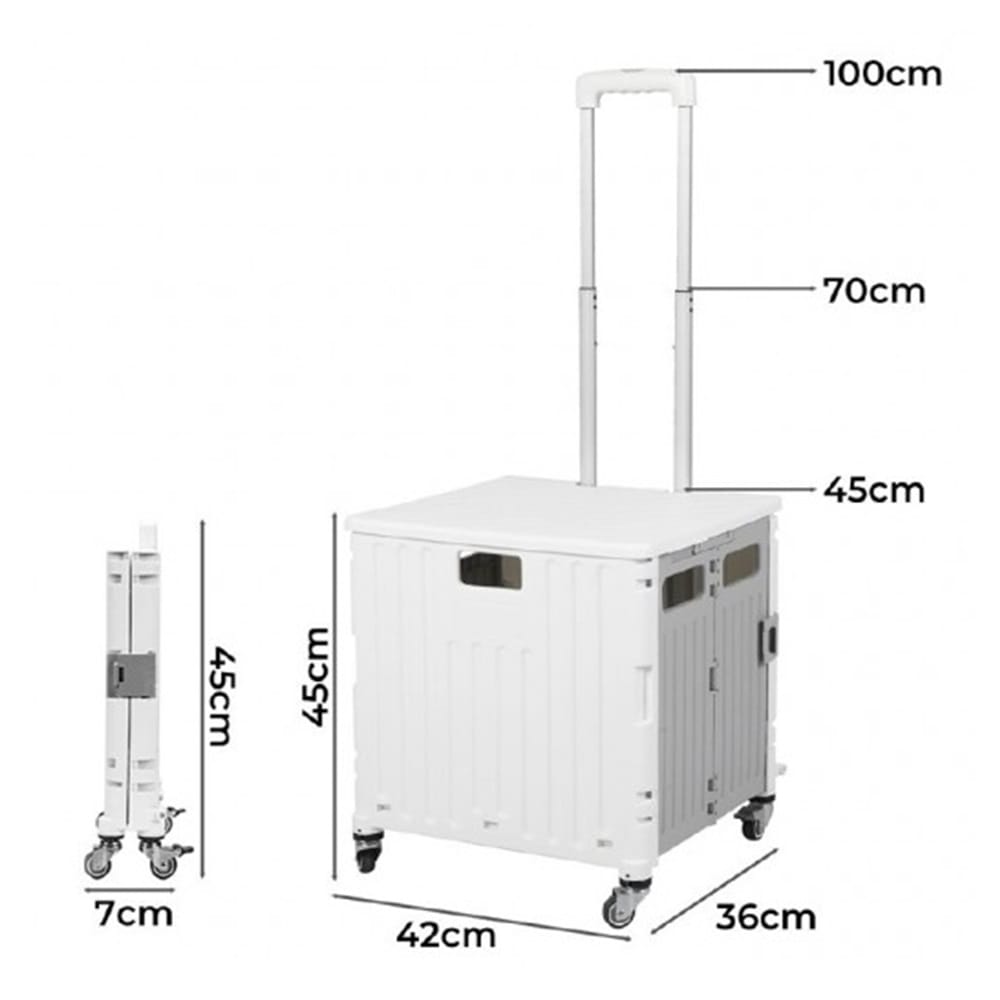 FOLDABLE CART OKURA 4 WHEEL 50KG (WHITE)