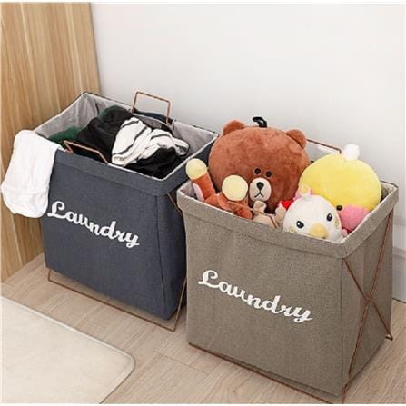 COSSY PLUS LAUNDRY BASKET CP-1236-GREY (H49XW40XD23 CM)