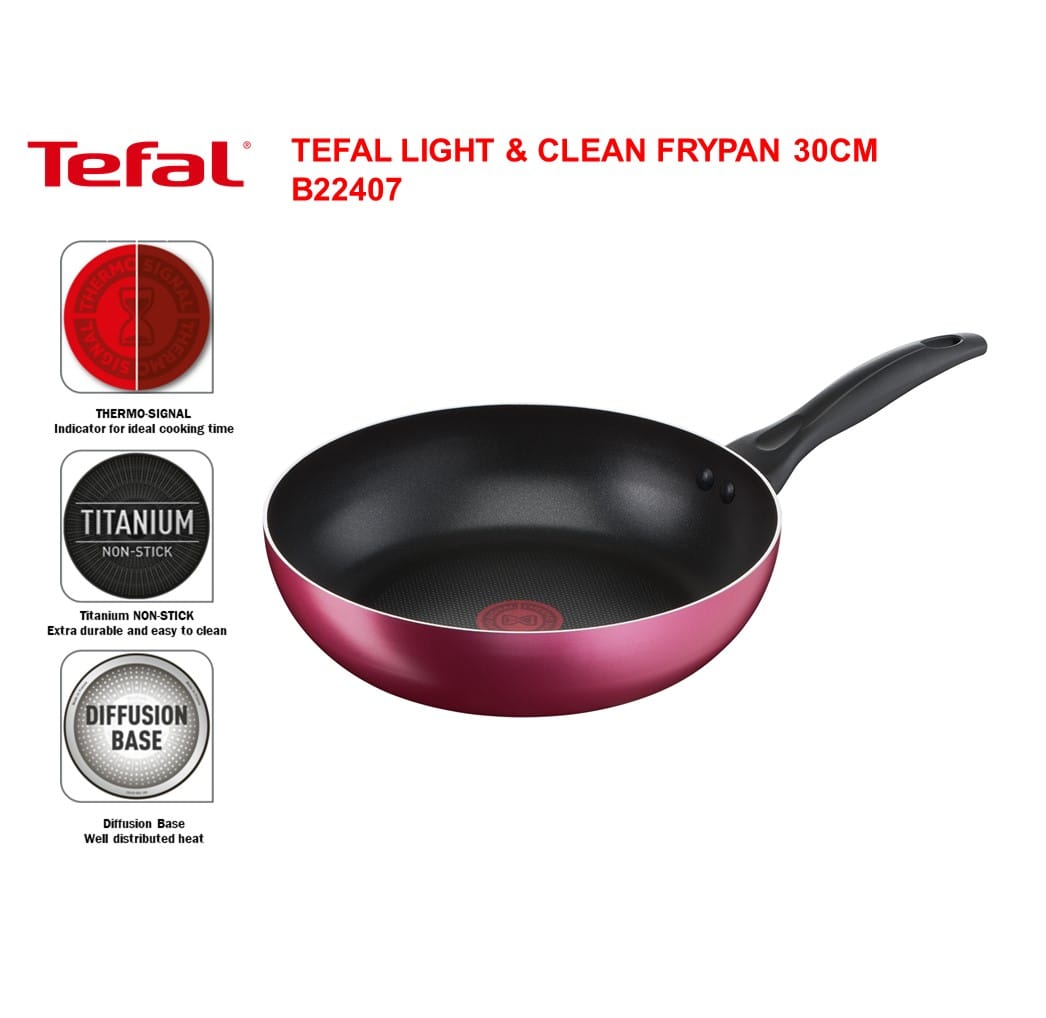 TEFAL LIGHT & CLEAN NON-STICK FRYPAN 30CM B22407
