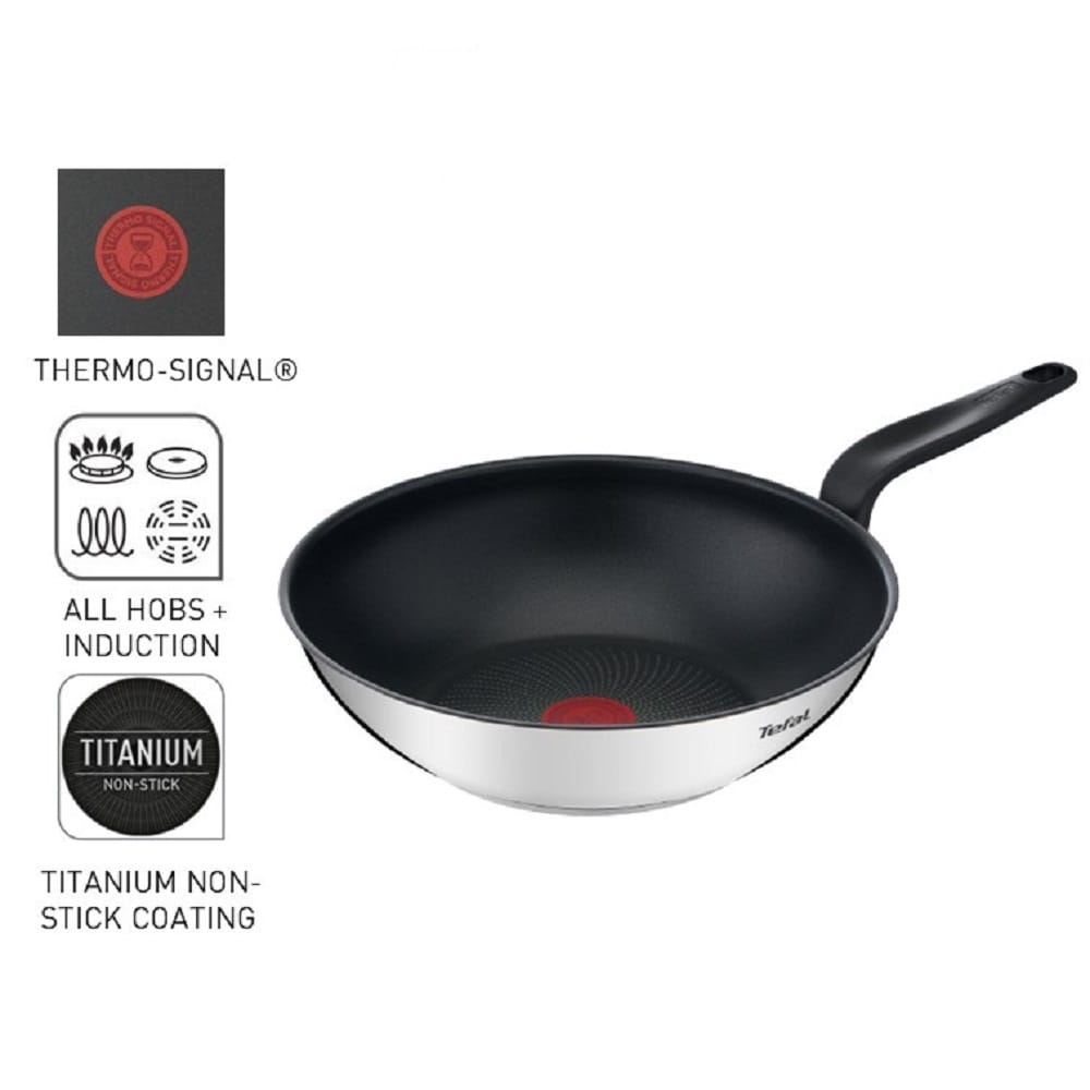 TEFAL PRIMARY STAINLESS STEEL  NON-STICK WOKPAN 28CM E30919