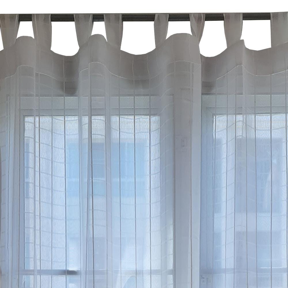 HLS SHEER CURTAIN TAB TOP SCOT 150X180CM WHITE