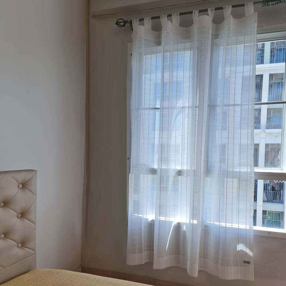 HLS SHEER CURTAIN TAB TOP SCOT 150X220CM WHITE