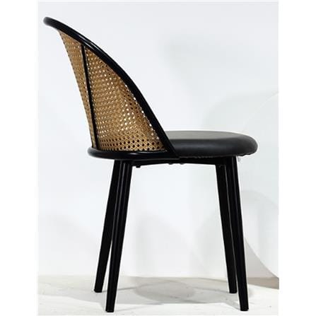 DINING CHAIR PP RATTAN BLACK/BROWN