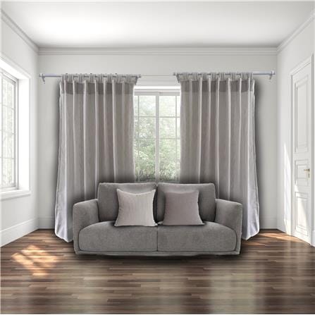 HLS SHEER CURTAIN TAB TOP GRID 140X220CM GRAY
