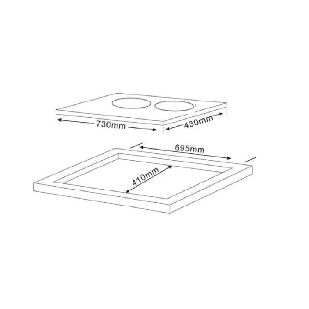 TEKA BUILT IN INDUCTION HOB IBC 7320D 2 COOKING ZONES 4.6KW 73CM