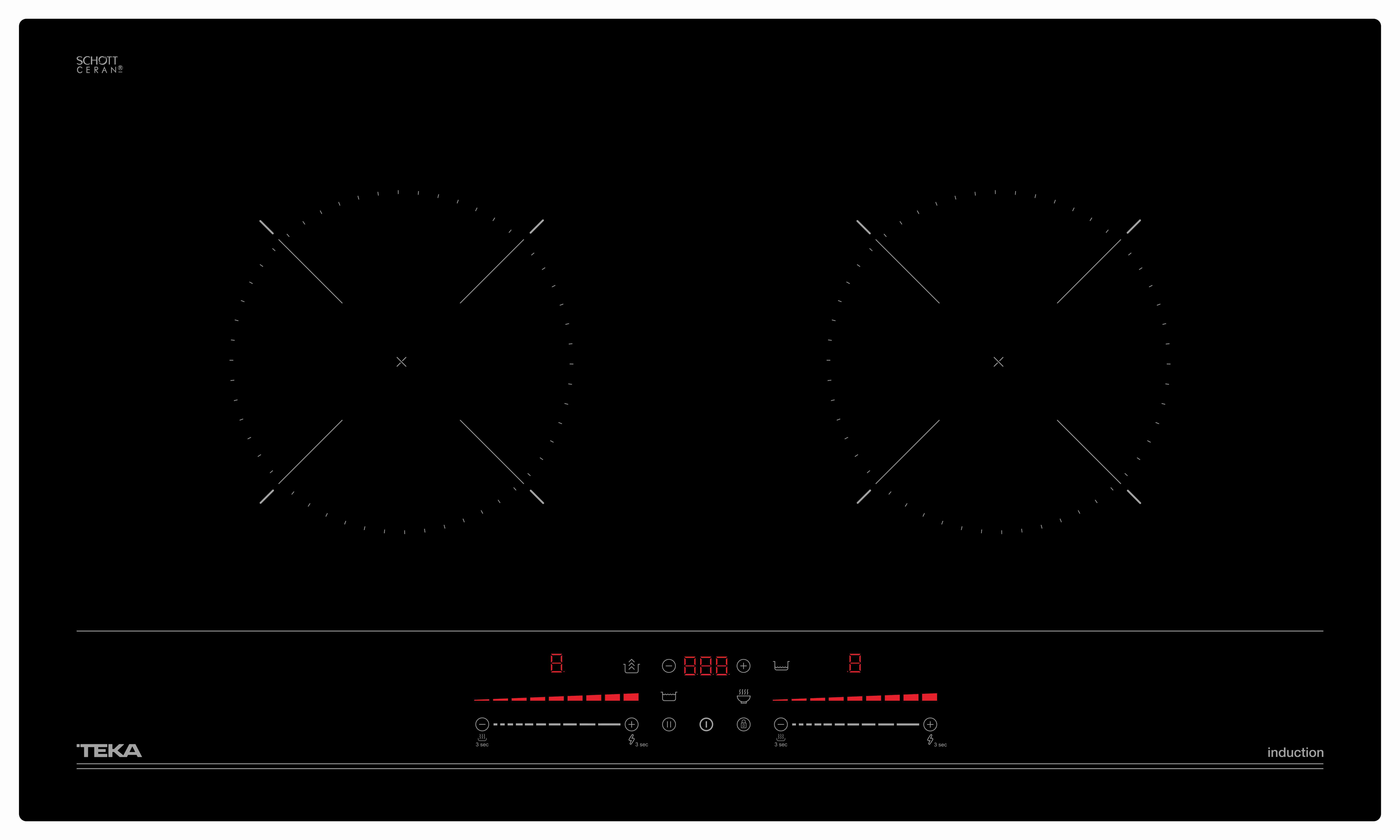 TEKA BUILT IN INDUCTION HOB IBC 7320D 2 COOKING ZONES 4.6KW 73CM