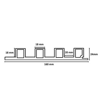 ECOCLASS WALL LINE 300X16X2.5CM A4-46 BROWN 0.48M2 1pc