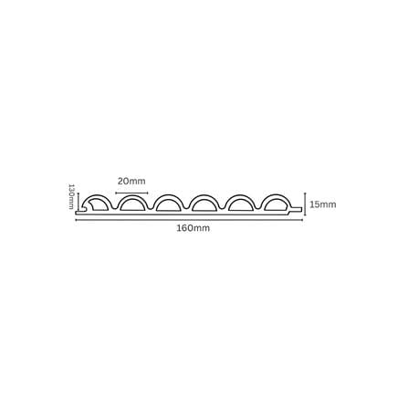 ECOCLASS WALL LINE 300X16X1.5CM M6-16 STORM GREY 0.48M2 1pc