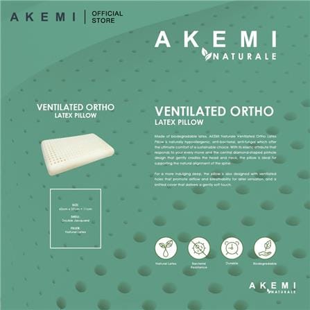 AKEMI NATURALE ORTHO VENTILATED LATEX PILLOW