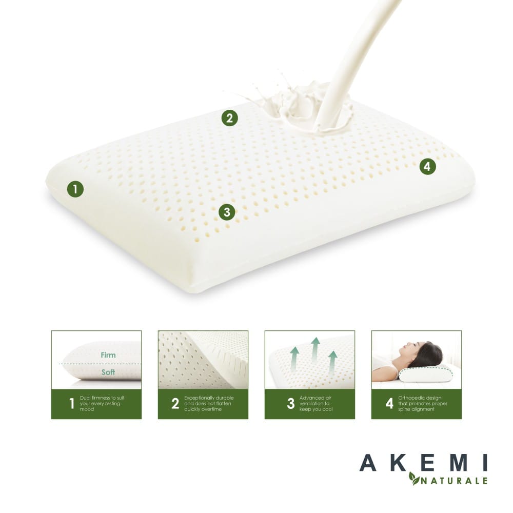 AKEMI NATURALE DUAL DENSITY LATEX PILLOW