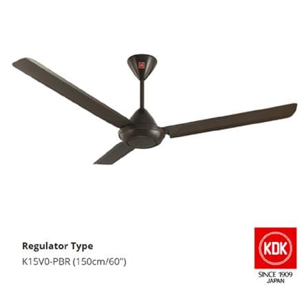KDK CEILING FAN K15V0-PBR BROWN 3BLADES 60"