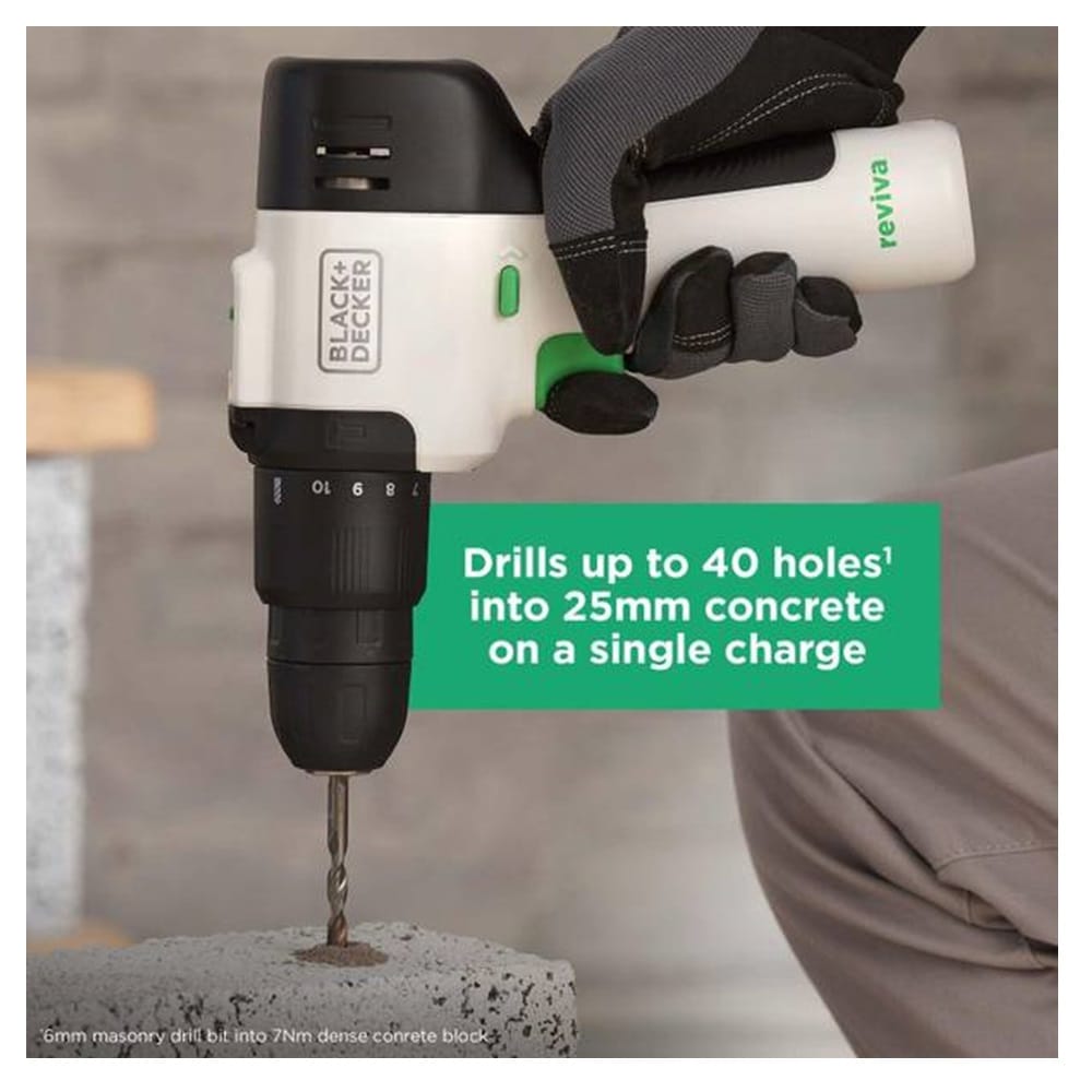 CORDLESS HAMMER DRILL BLACK & DECKER REVIVA REVHD12C-B1 12V