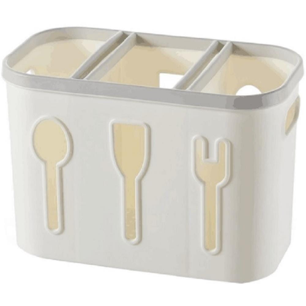 UTENSIL BOX 3 HOLE TRIM 15X11X14CM  KECH CREAM