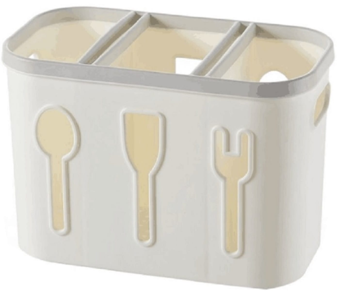 UTENSIL BOX 3 HOLE TRIM 15X11X14CM  KECH CREAM