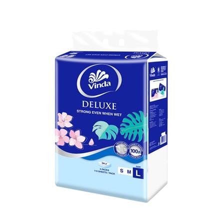 VINDA DELUXE 3PLY FACIAL TISSUE SOFT PACK L (4X110S)