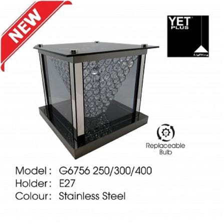 YETPLUS GATE LAMP G6756 300MM E27 STAINLESS STEEL 12"