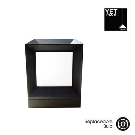 YETPLUS GATE LAMP B0161 H22 E27 BLACK 9"