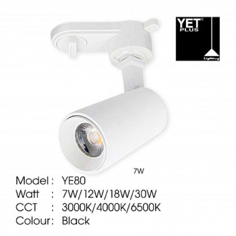 YETPLUS TRACK LIGHT YE80 12W COOL WHITE (4000K) WHITE
