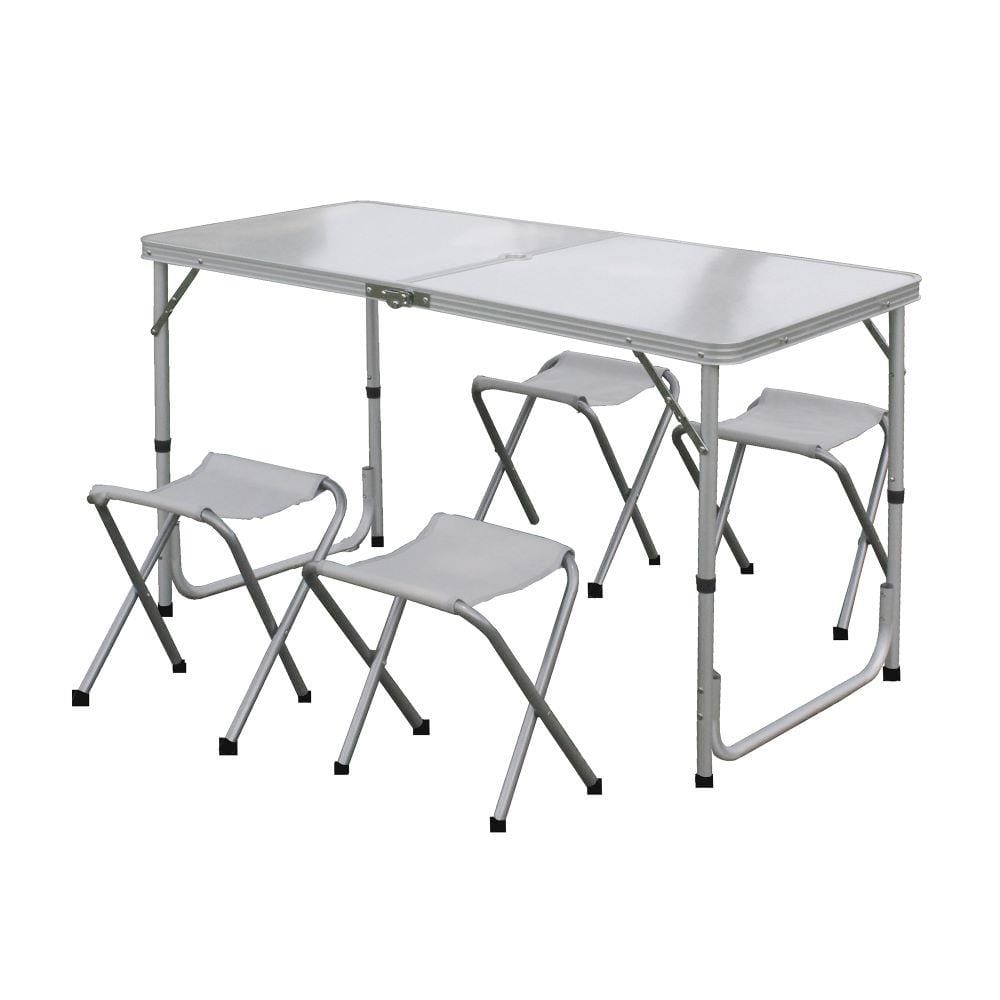 4-SEAT FOLDING PICNIC TABLE SET SPRING SILVER