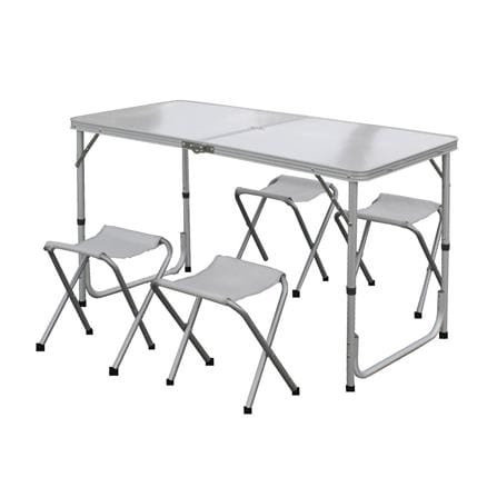 4-SEAT FOLDING PICNIC TABLE SET SPRING SILVER
