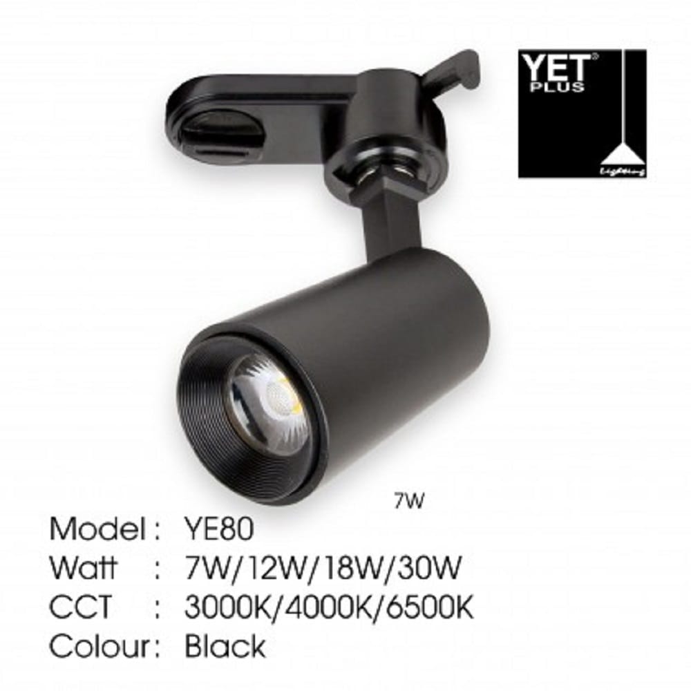YETPLUS TRACK LIGHT YE80 12W COOL WHITE (4000K) BLACK