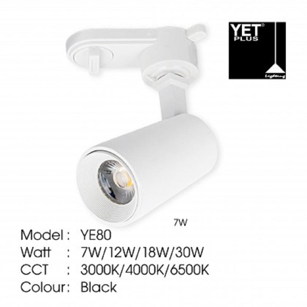 YETPLUS TRACK LIGHT YE80 12W WARM WHITE (3000K) WHITE
