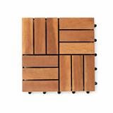 SPRING WOODEN DECK 12 SLATS 30X30CM BROWN