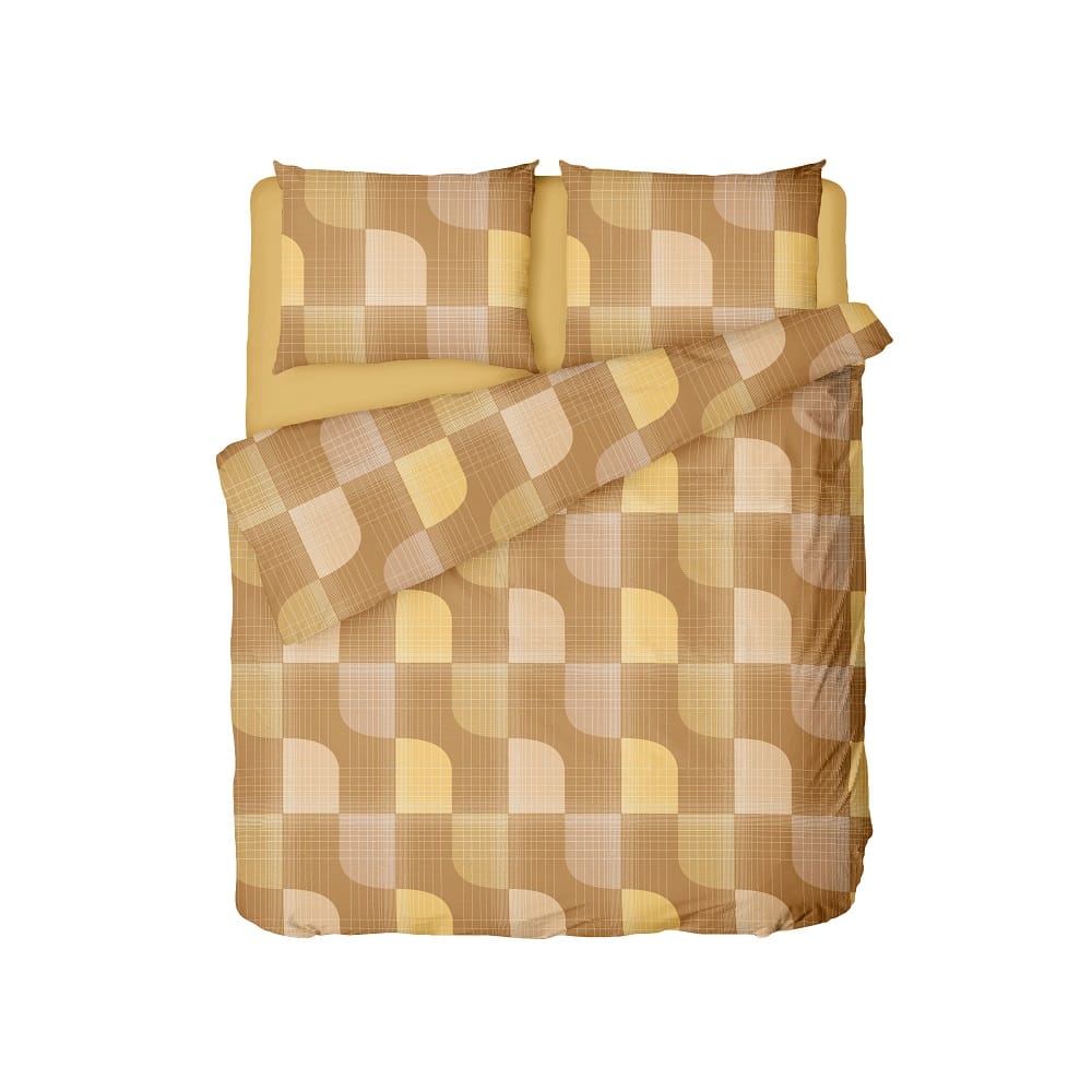 NORDIC HOME FITTED SHEET SET FRIGGA ELEMENT SUPER SINGLE BEATON OCHER
