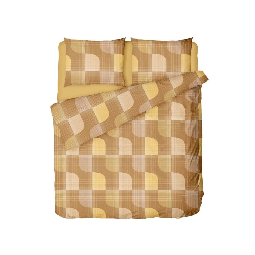 NORDIC HOME FITTED SHEET SET FRIGGA ELEMENT SUPER SINGLE BEATON OCHER